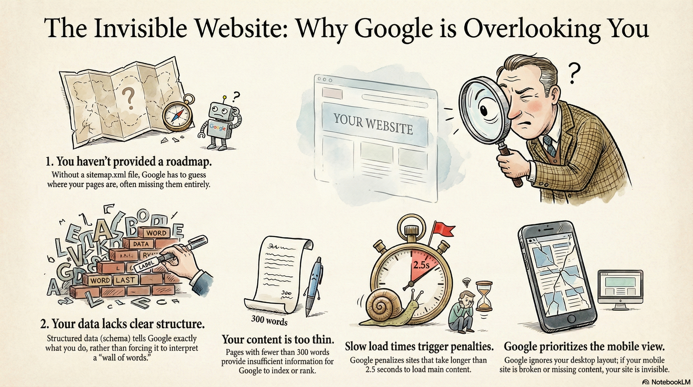 Why Google Can't Find Your Website infographic