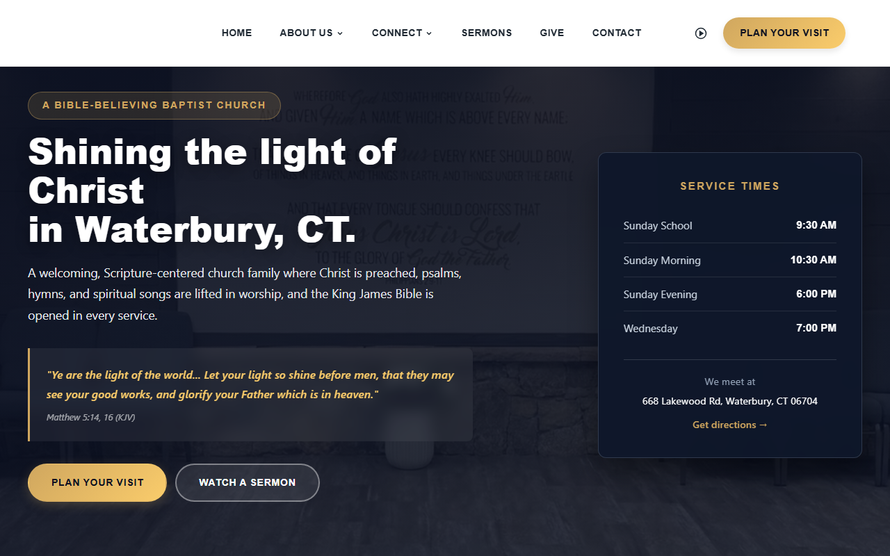 Lighthouse Baptist Church website