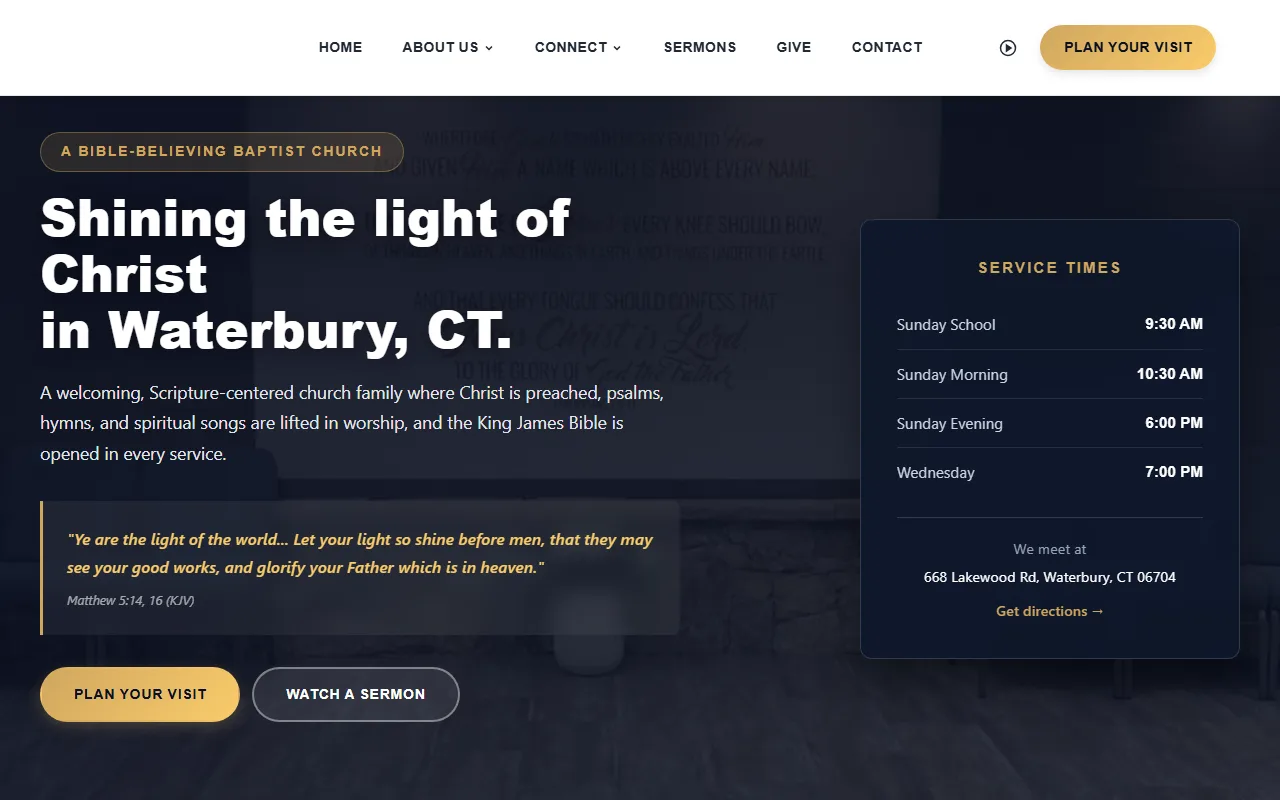 Lighthouse Baptist Church website