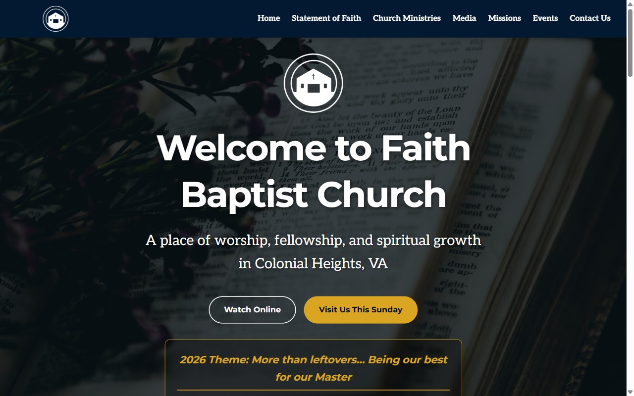 Faith Baptist Church homepage