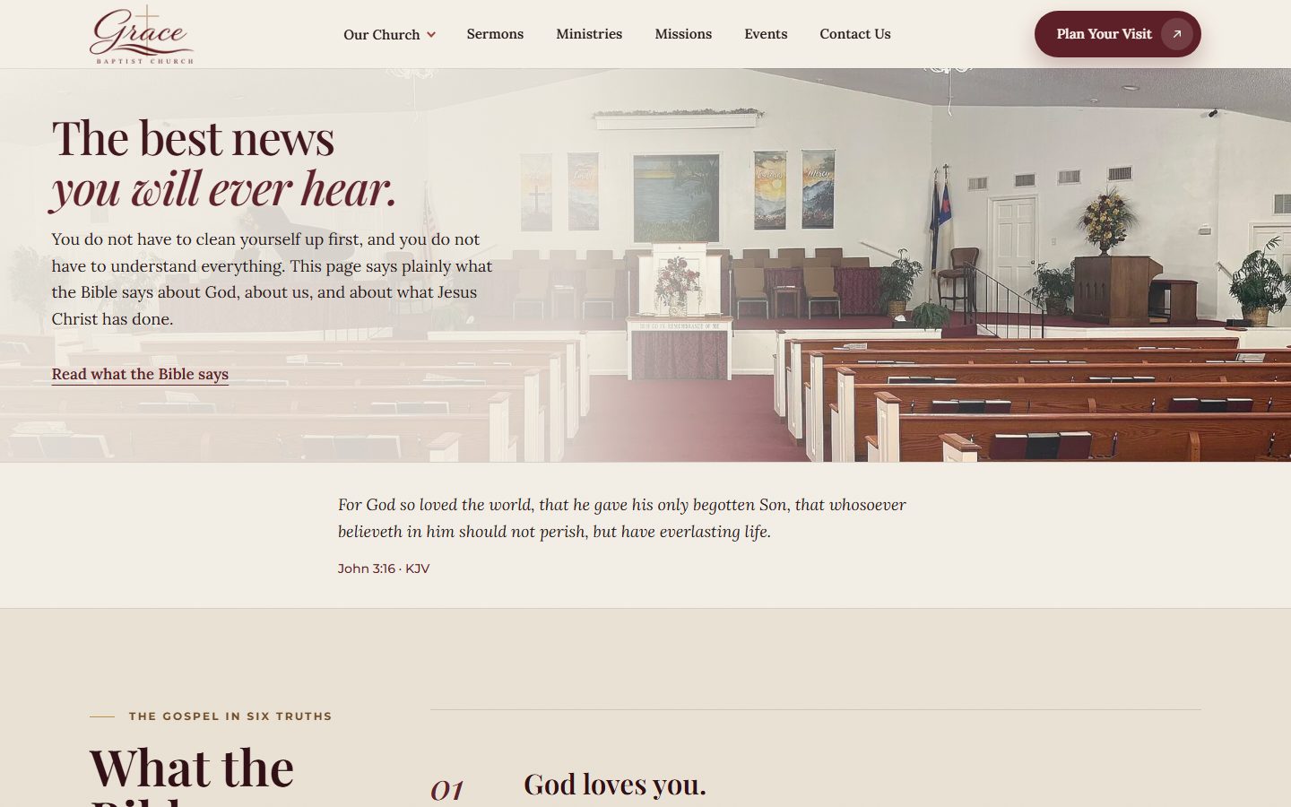 Grace Baptist Hear the Gospel page