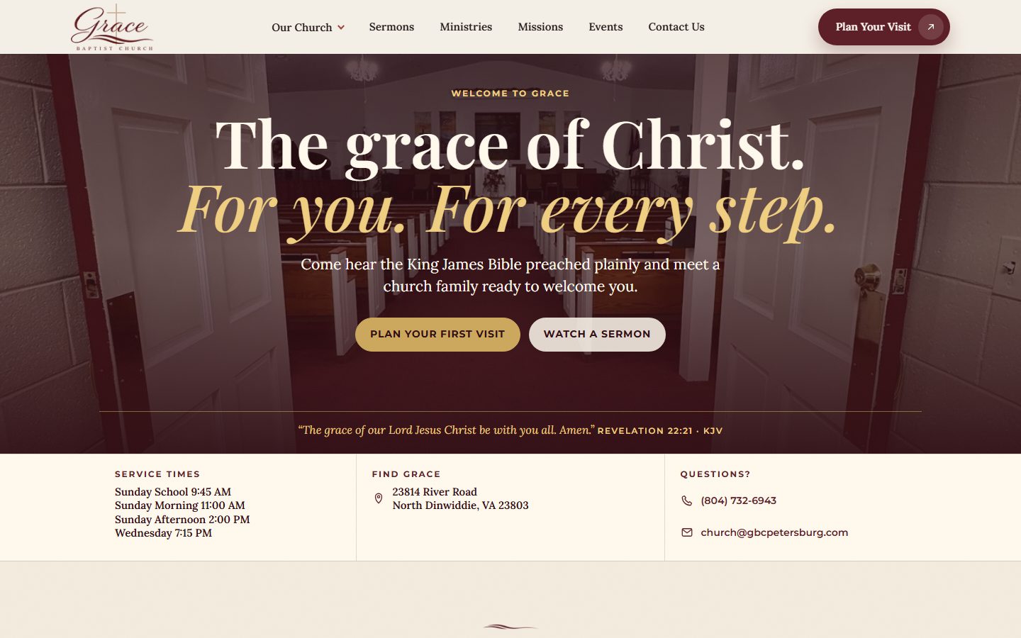 Grace Baptist Church homepage