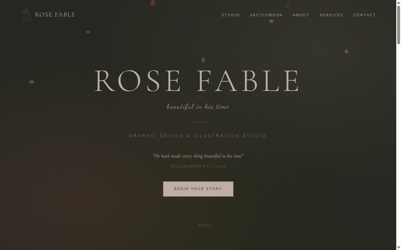 Rose Fable landing page